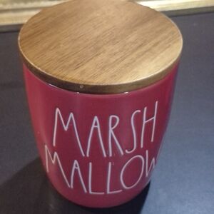 Rae Dunn Red Artisan Canister with Wooden Lid